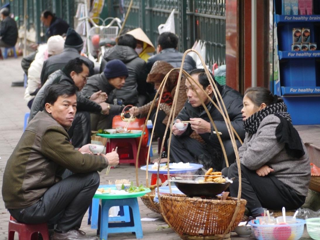 Bun Dau (Rice noodle with fried tofu) -, a popular dish on every Hanoi streets