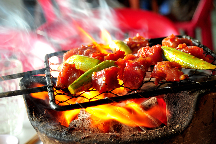 BBQ at Lac Canh Restaurant in 44 Nguyen Binh Khiem Str, Nha Trang