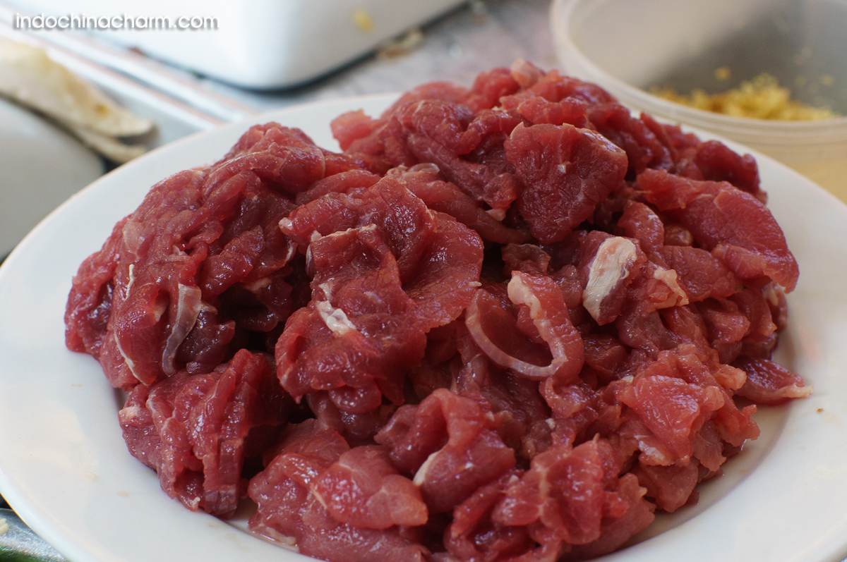 Fresh beef for "Pho Bo Tai"