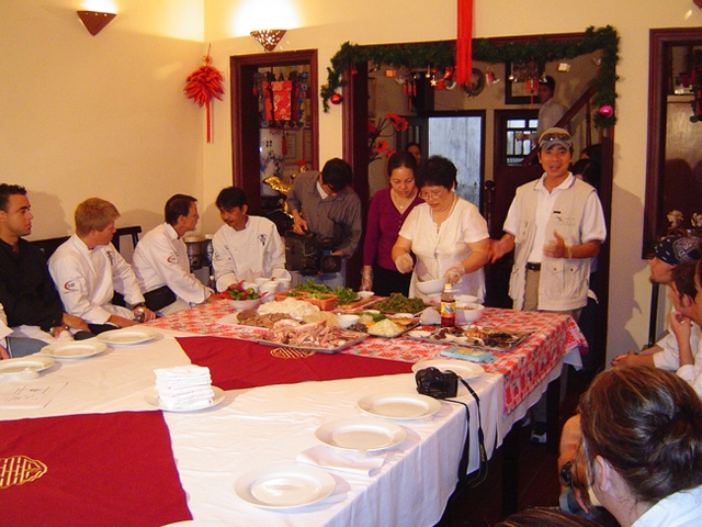 During a cooking class at Anh Tuyet Restaurant