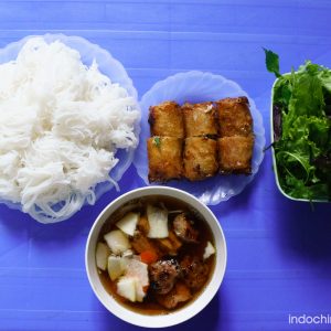 Rice noodles with barbecue pork "Bun Cha" - The most wanted Hanoi street food